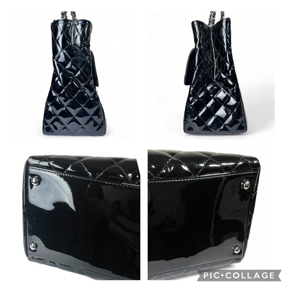 CHANEL Patent Quilted Leather Coco Shine Shopping Tote Large CC Chain Bag - Picture 12 of 16